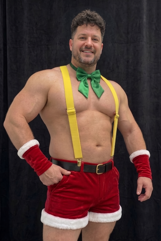 Joylgbt's Men's Festive Santa Suspenders Outfit
