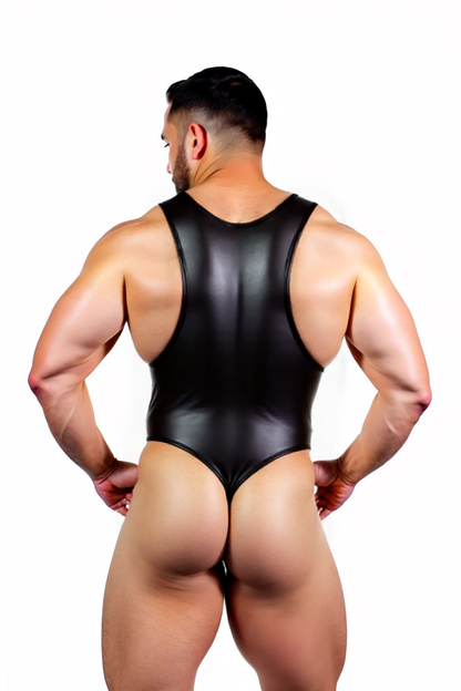 STRETCH FINE LEATHER BODYSUIT