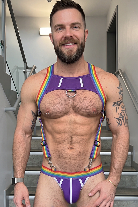 Joylgbt Men’s Rainbow Strap Harness Set