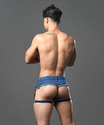 Retro Castro Distressed Exposed-Back Shorts – Bold & Daring Design