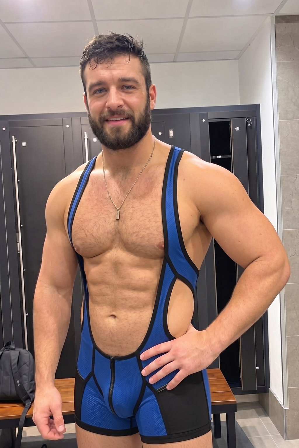 Joylgbt Black Zip-Front One-Piece Shorts