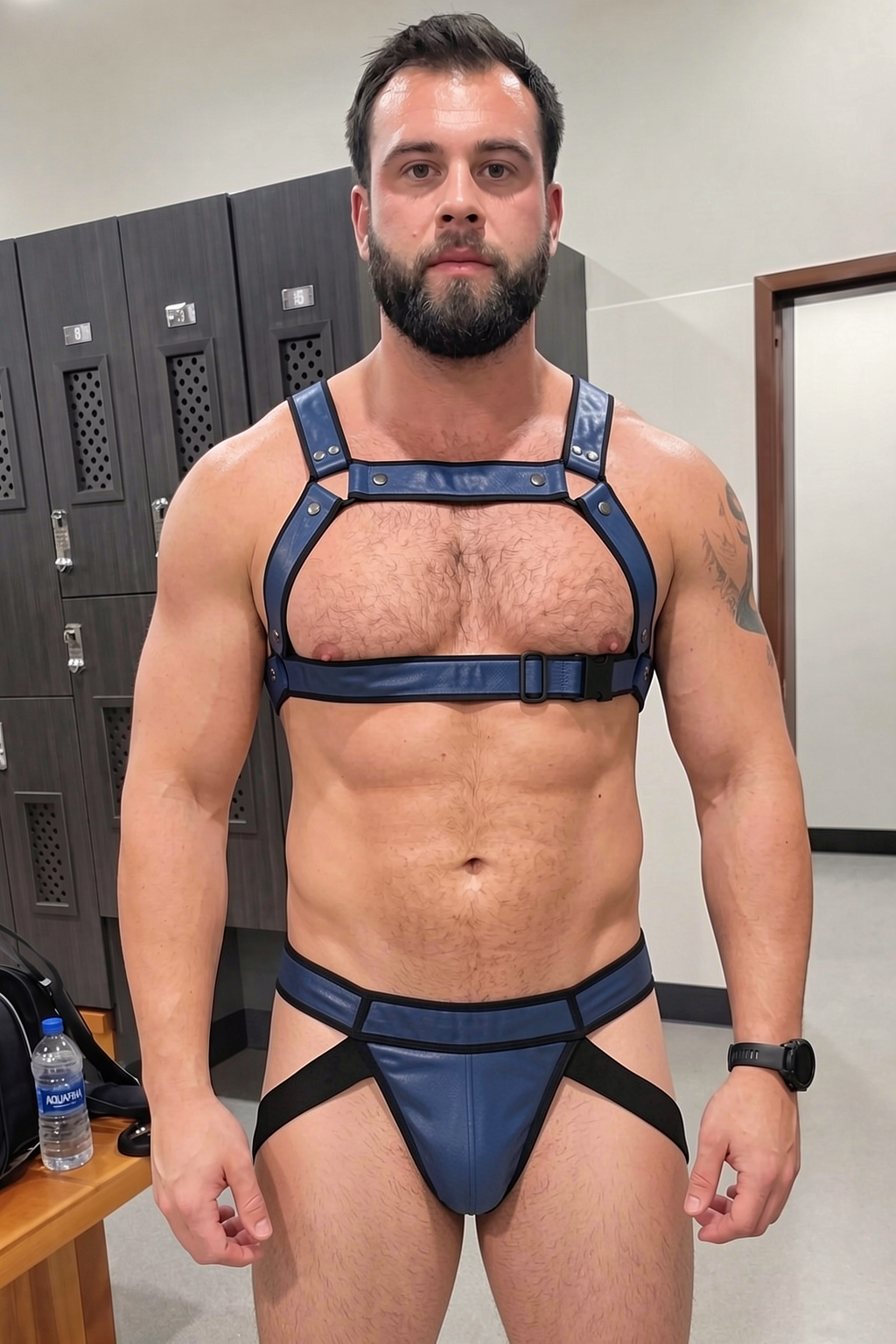 Joylgbt Men’s Hot Pink Harness Brief Set
