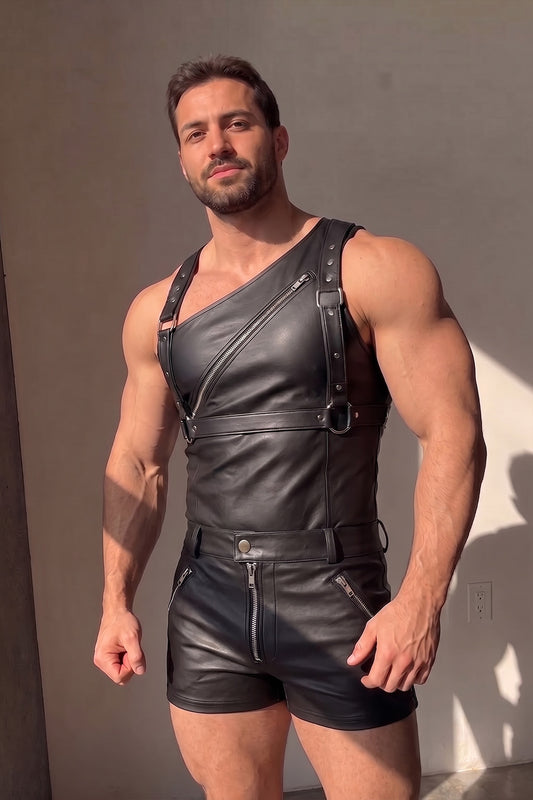Joylgbt Men’s Black Asymmetrical Zip Set
