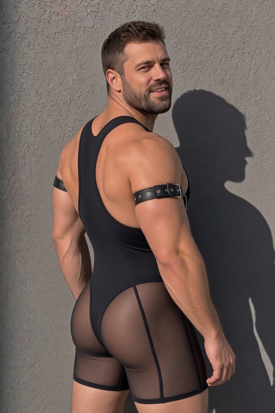 Joylgbt Men’s Black Sheer Bodysuit