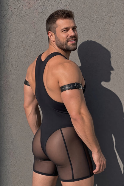 Joylgbt Men’s Black Sheer Bodysuit