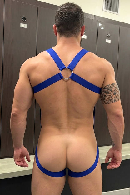 Joy-lgbt Men’s Blue Minimal Harness Brief Set