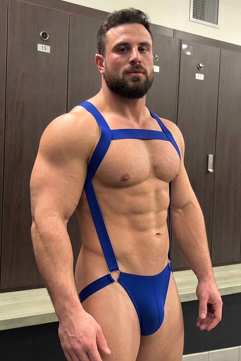 Joy-lgbt Men’s Blue Minimal Harness Brief Set