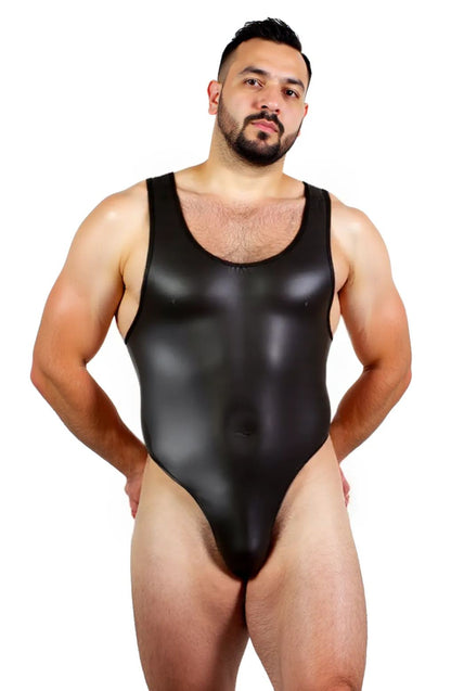 STRETCH FINE LEATHER BODYSUIT