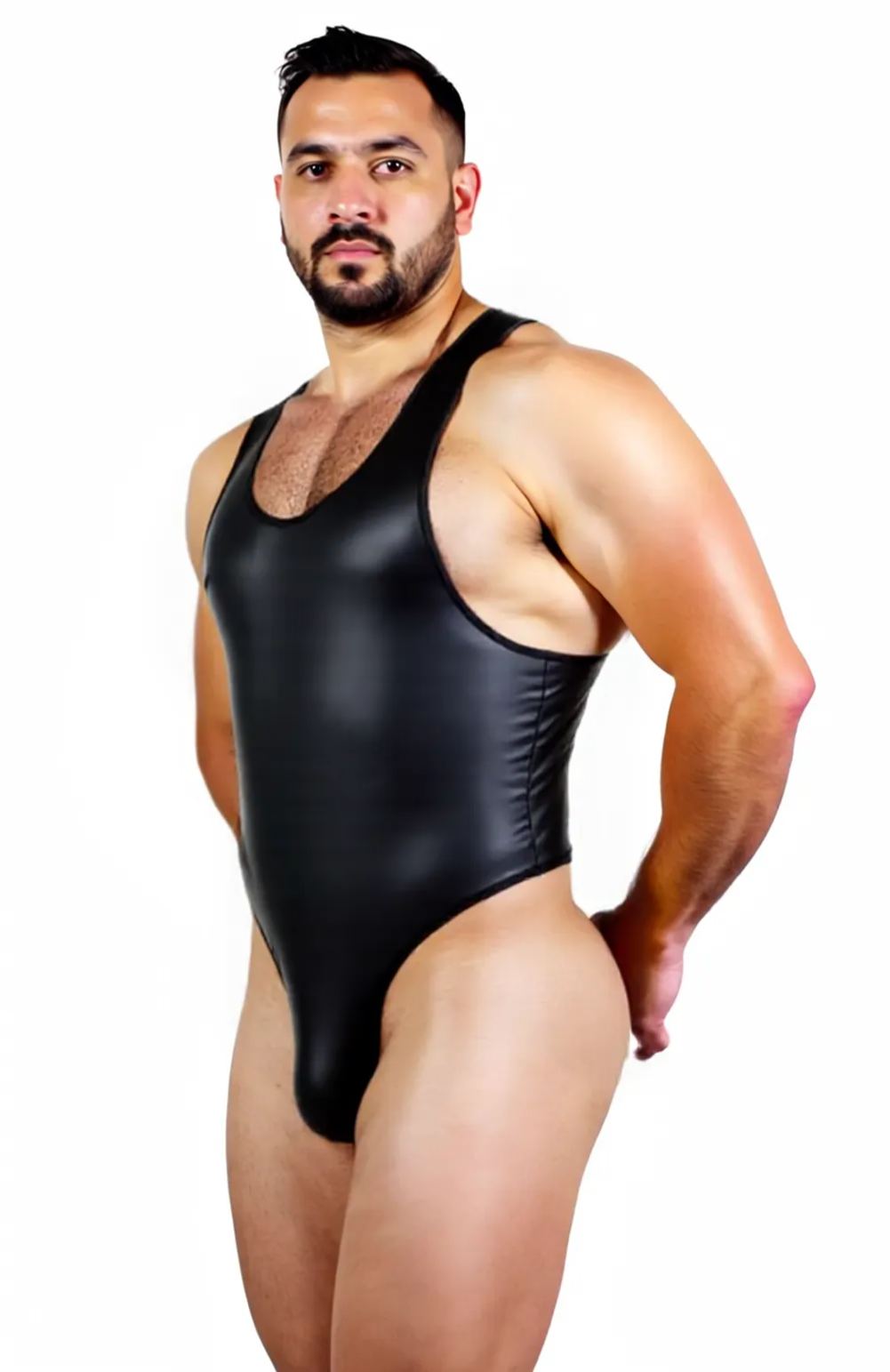 STRETCH FINE LEATHER BODYSUIT