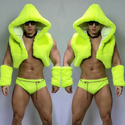 Men's Plush Bikini Carnival Performance Costumes