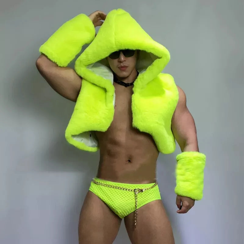 Men's Plush Bikini Carnival Performance Costumes