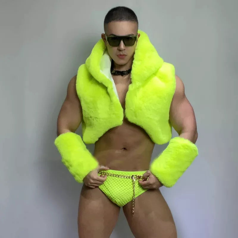 Men's Plush Bikini Carnival Performance Costumes